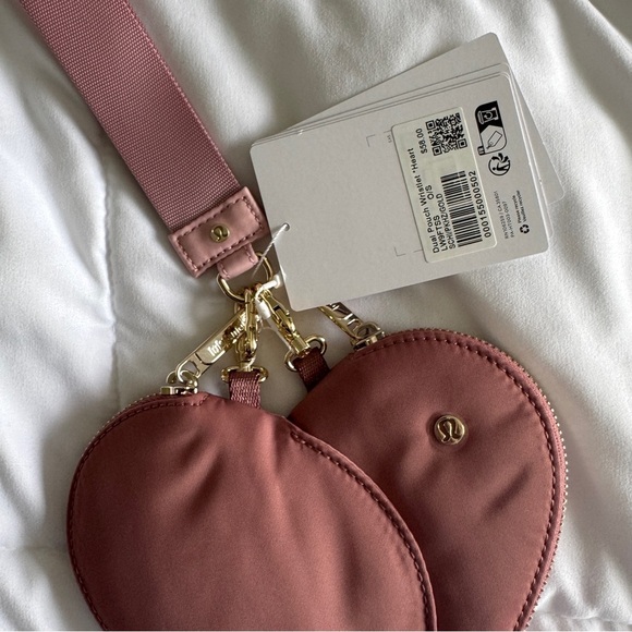 Dual Pouch Wristlet Heart - Spiced Chai Pink Haze Gold - Picture 7 of 7